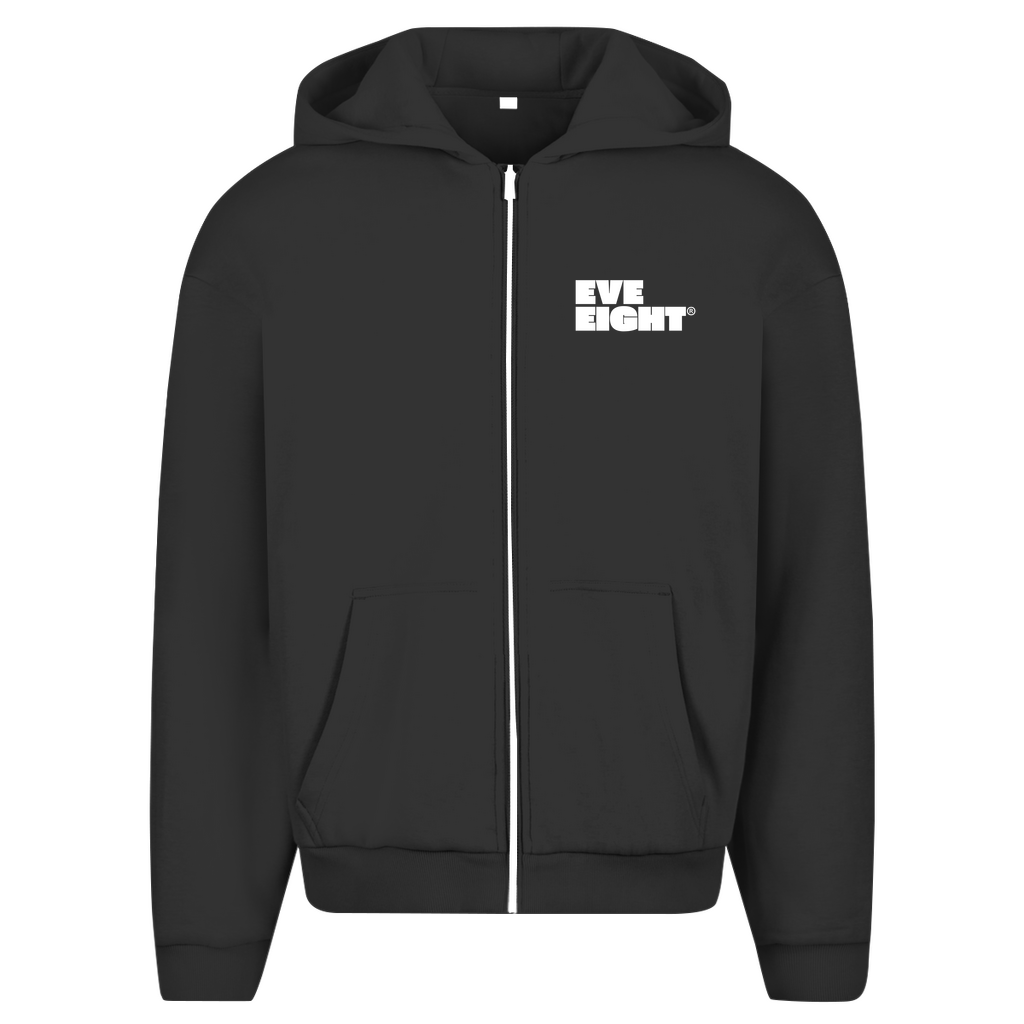 ZIP THROUGH HOODIE BLACK